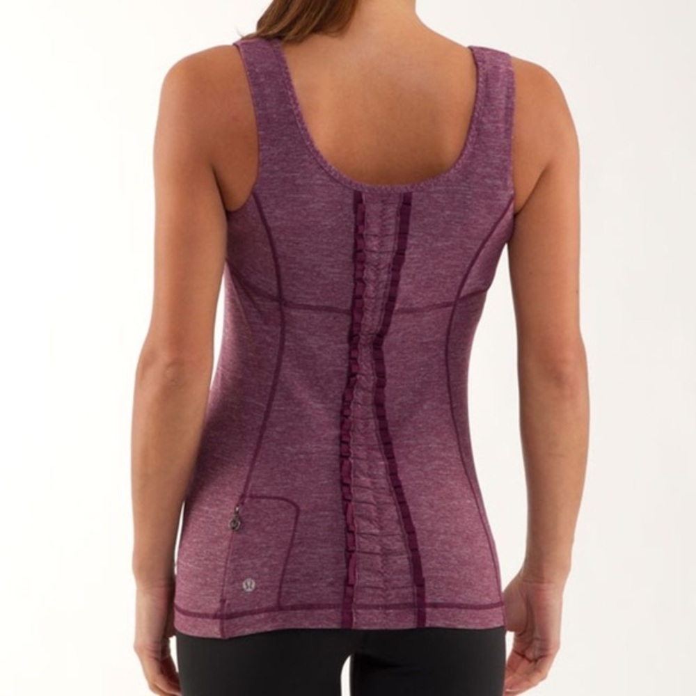 Lululemon Run Free Tank
Heathered Plum 4 purple ruffle tank top